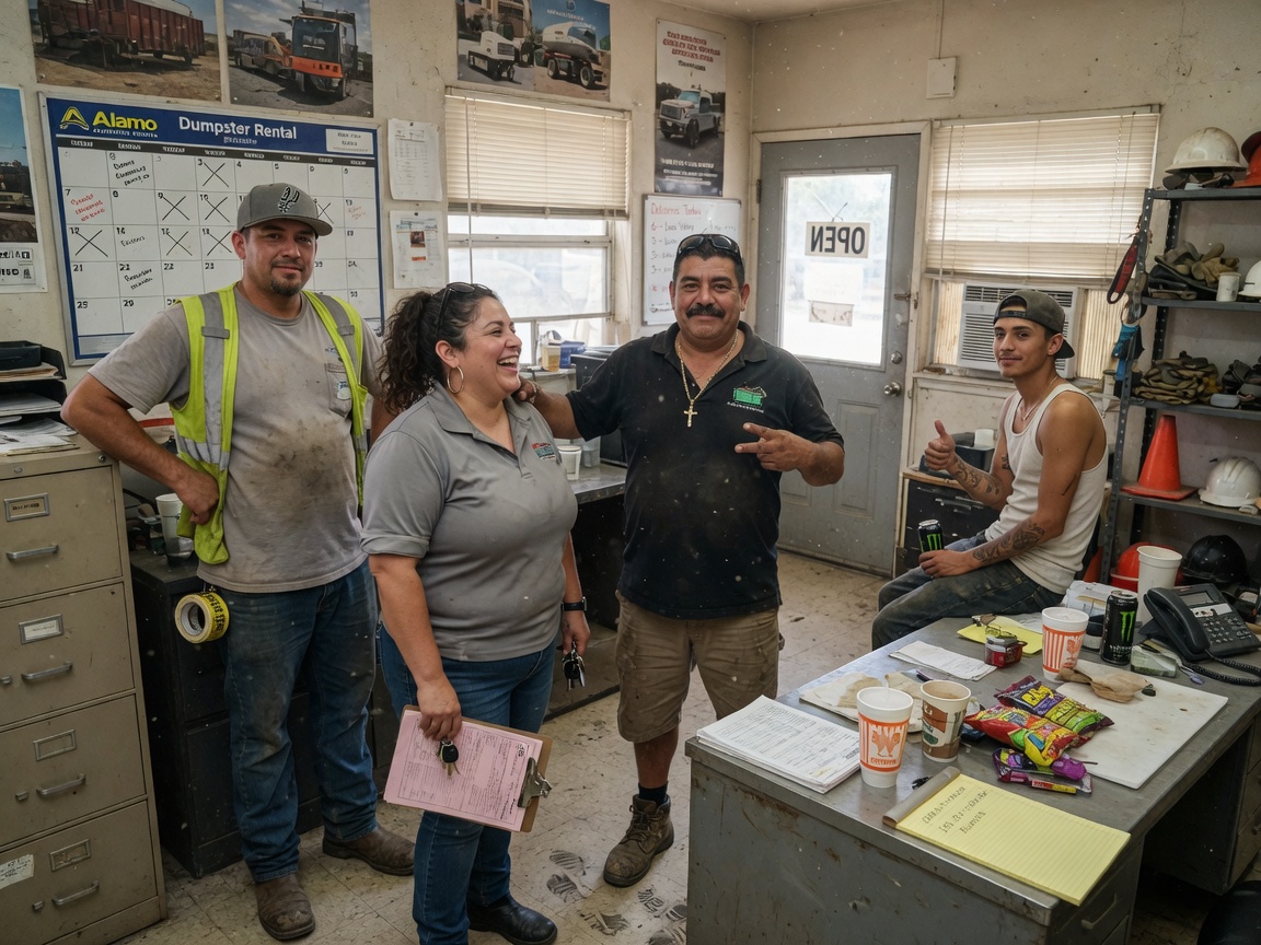 The San Antonio Dumpster Rental Pros team at work in San Antonio