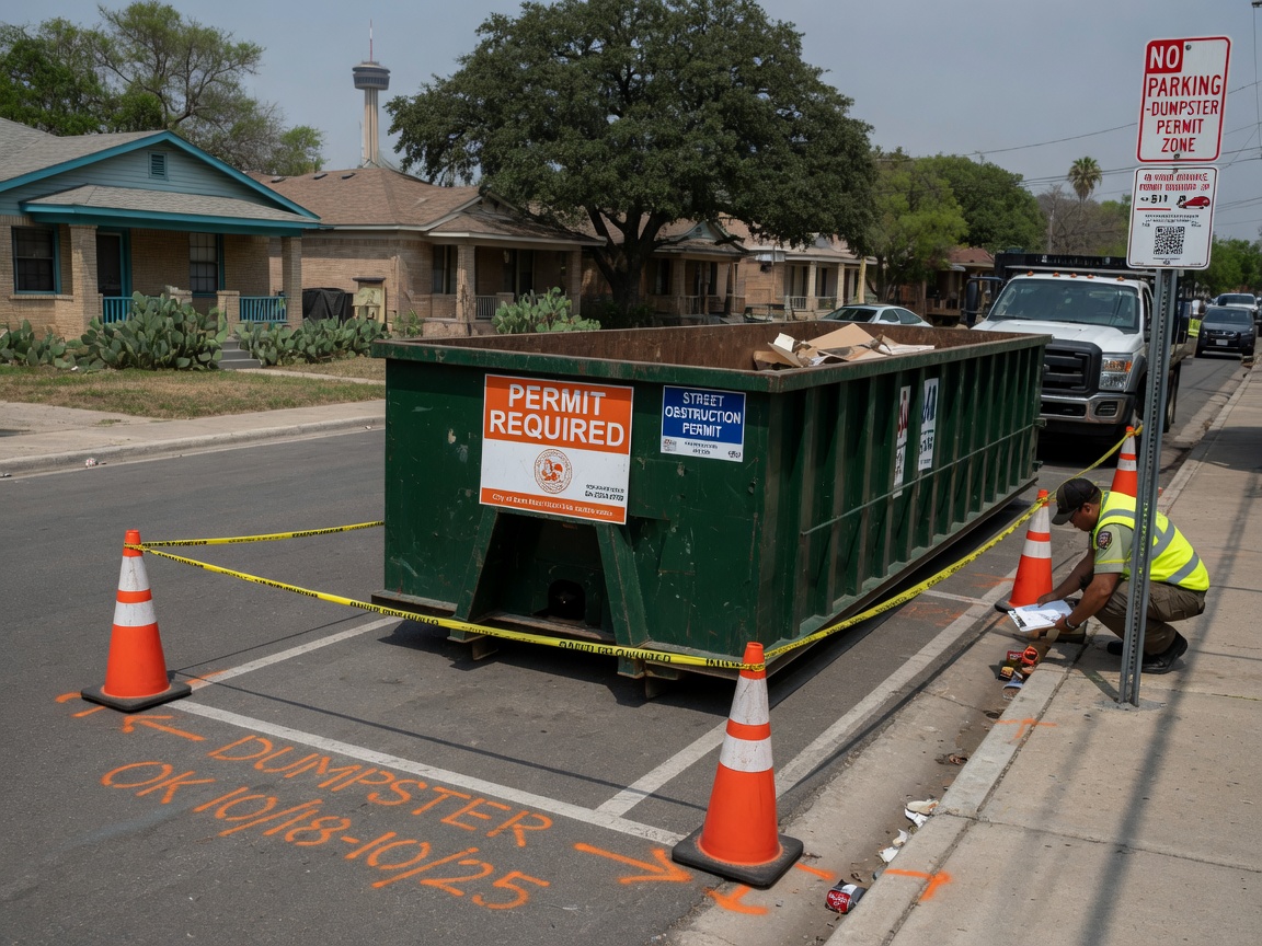 San Antonio Permit Rules For Placing A Dumpster On The Street